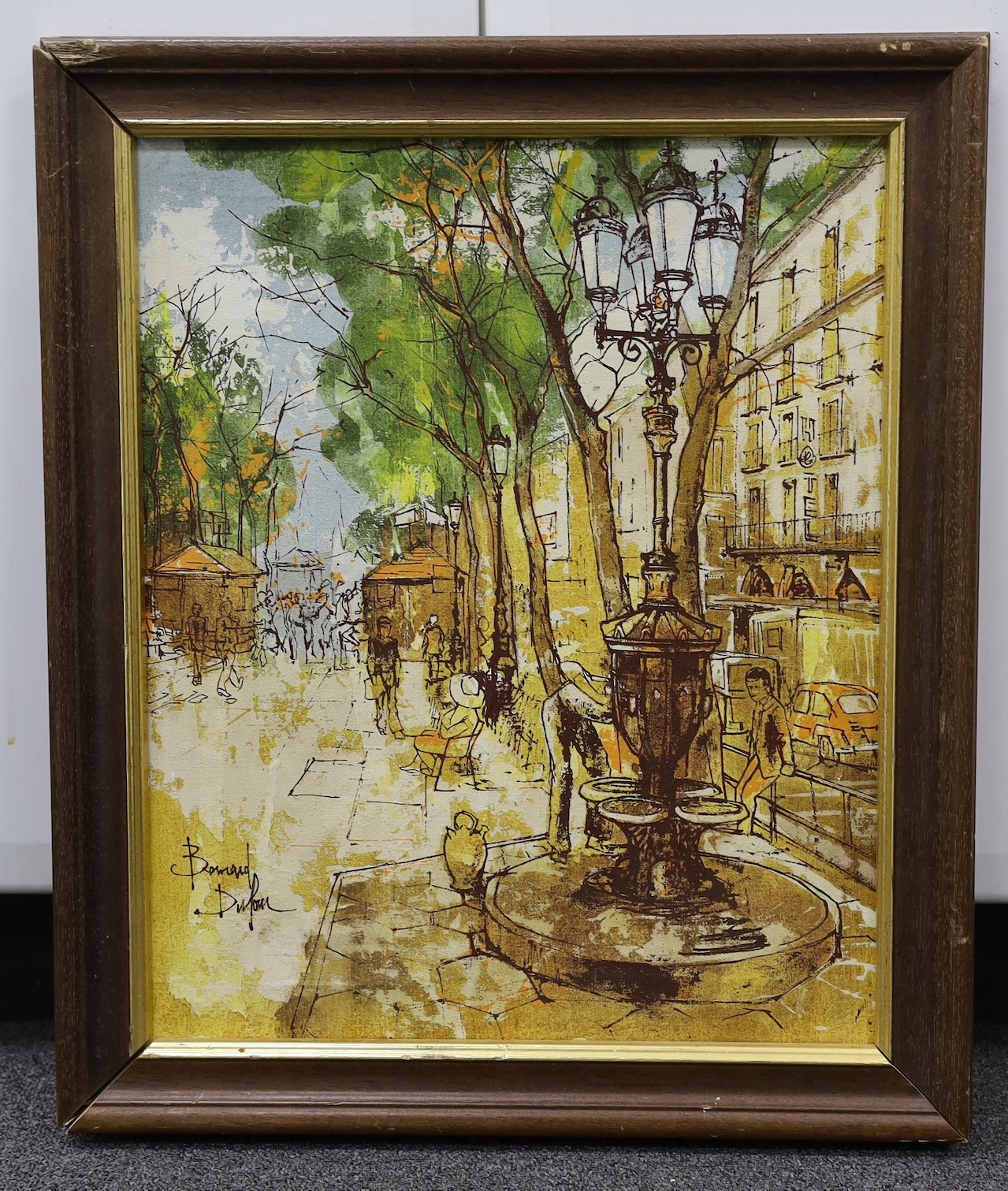 Bernard Dufour (1922-2016), oil on canvas, French street scene, signed, 45 x 37cm